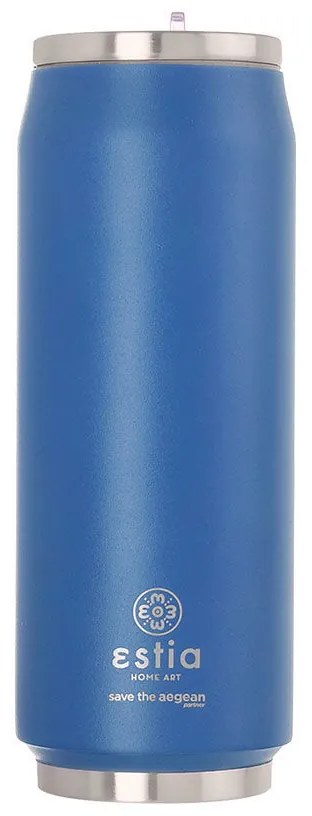 Θερμός Travel Cup 500ml με Καλαμάκι ESTIA Save the Aegean Denim Blue