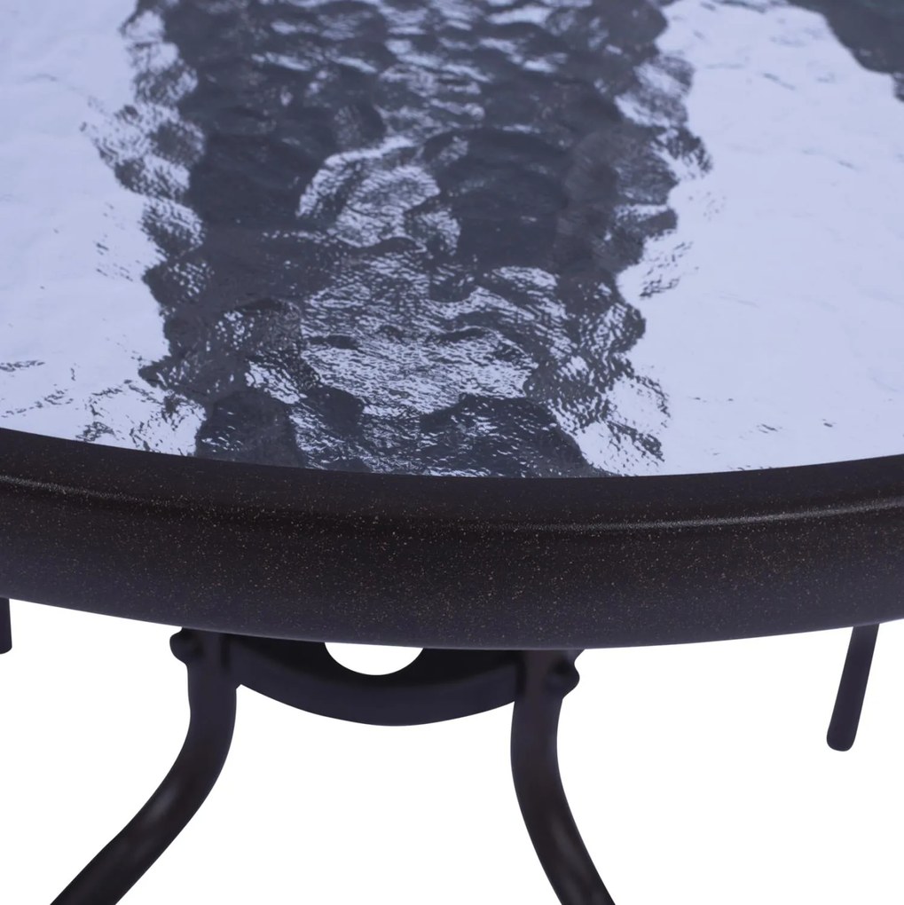 Τραπέζι LIMA Μεταλλικό Καφέ με Γυάλινη Επιφάνεια Φ70x70Υ εκ. 70x70x70 εκ.