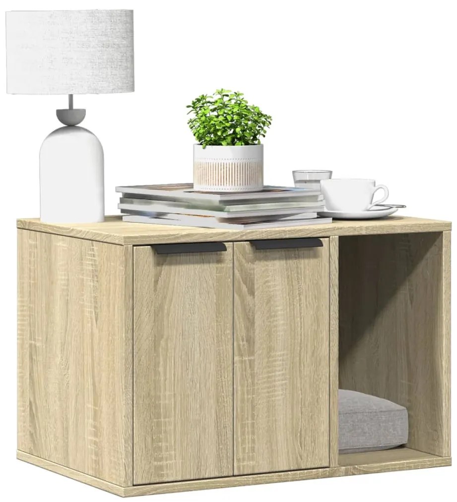 vidaXL Τουαλέτα Γάτας Περίφραξη Sonoma Δρυς 60x40x40εκ Επεξεργασμ Ξύλο