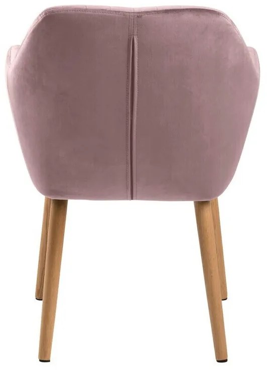 Καρέκλα Oakland 197, Dusty pink, 83x57x61cm, Ταπισερί, Ξύλινα, Μέταλλο, Μπράτσα