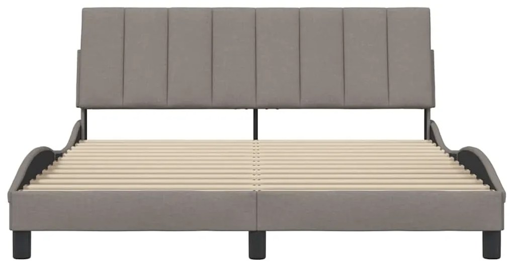 vidaXL Σκελετός Κρεβατιού Χωρίς Στρώμα Taupe 160x200 εκ. Υφασμάτινο