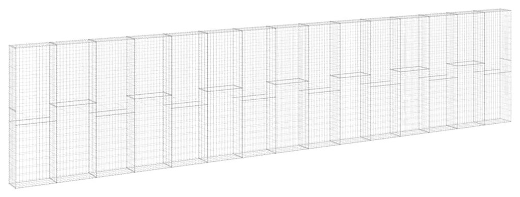 vidaXL Συρματοκιβώτιο Τοίχος 900x30x200 εκ. Γαλβαν.Χάλυβας + Καλύμματα