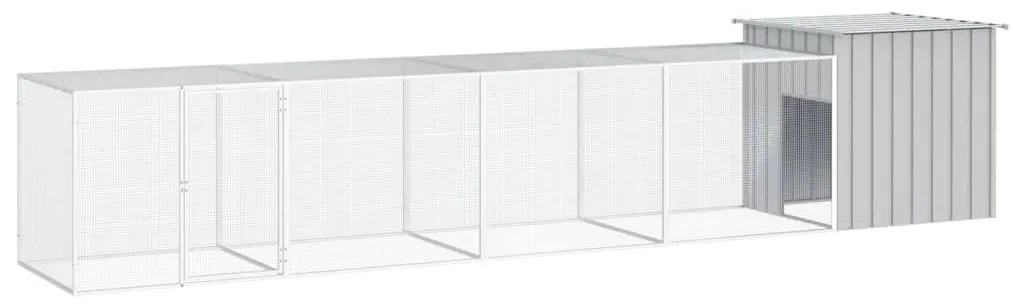 vidaXL Κοτέτσι - Κλουβί Γκρι 500x91x100 εκ. από Γαλβανισμένο Χάλυβα