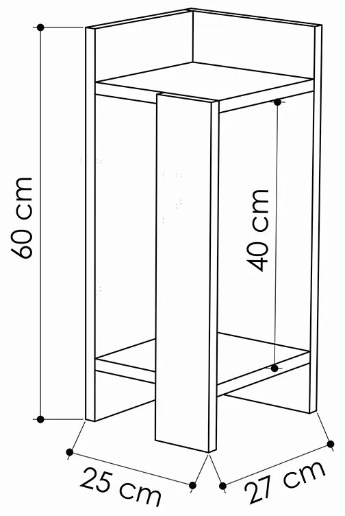 Κομοδίνο Immerse pakoworld σετ 2 τμχ. antique λευκό-γκρι 27x25x60εκ - 119-001172