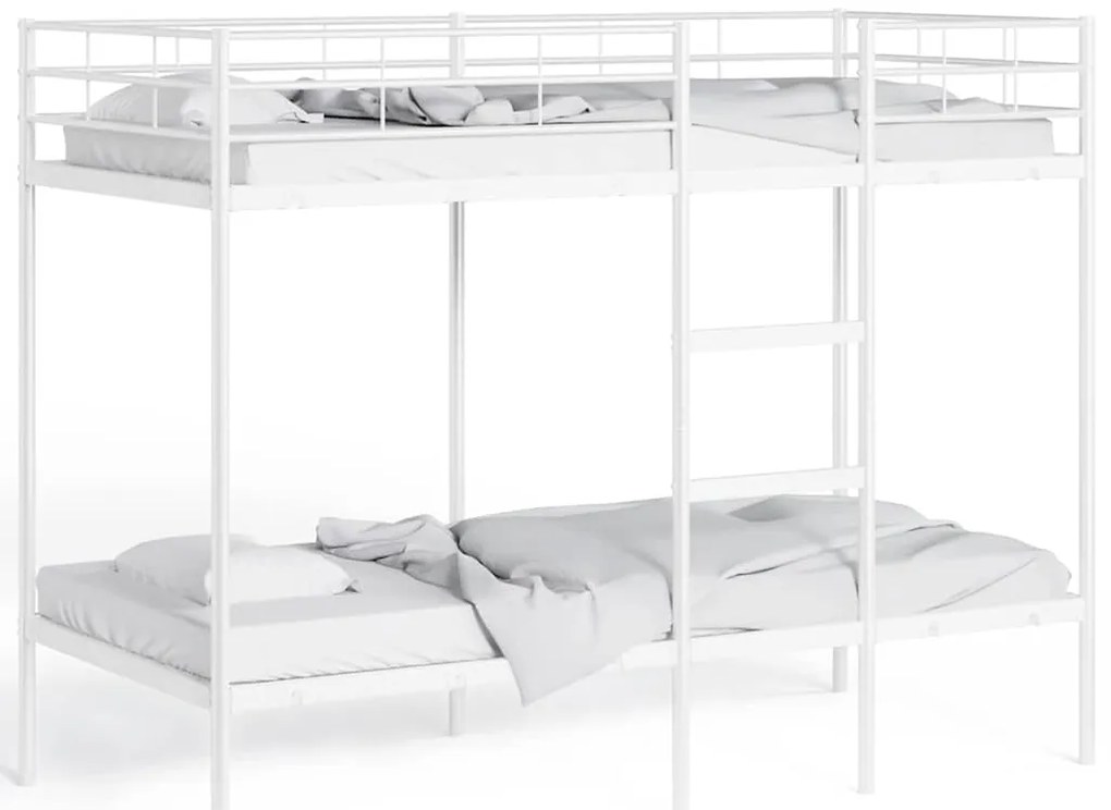 vidaXL Κουκέτα χωρίς στρώμα Λευκό 90x190 cm Ατσάλι