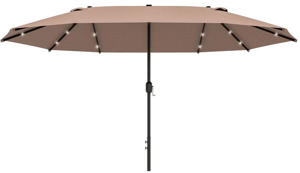 Outsunny Ομπρέλα ηλίου Οβάλ Χακί 440 x 260 cm