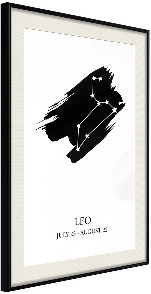 Αφίσα - Zodiac: Leo I - 30x45 - Μαύρο - Με πασπαρτού