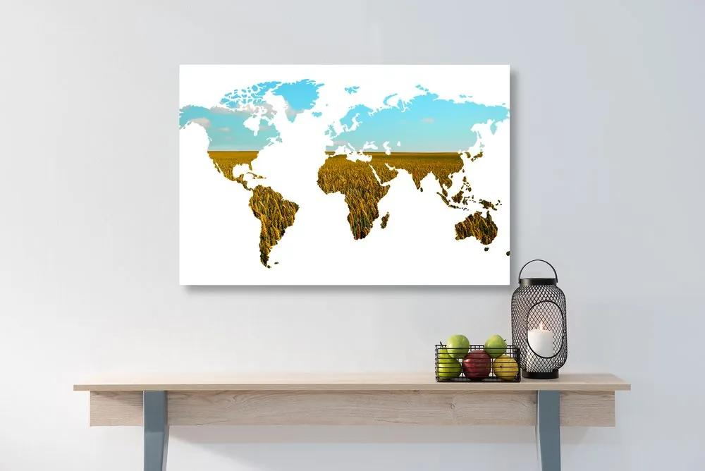 Εικόνα του παγκόσμιου χάρτη σε λευκό φόντο - 120x80