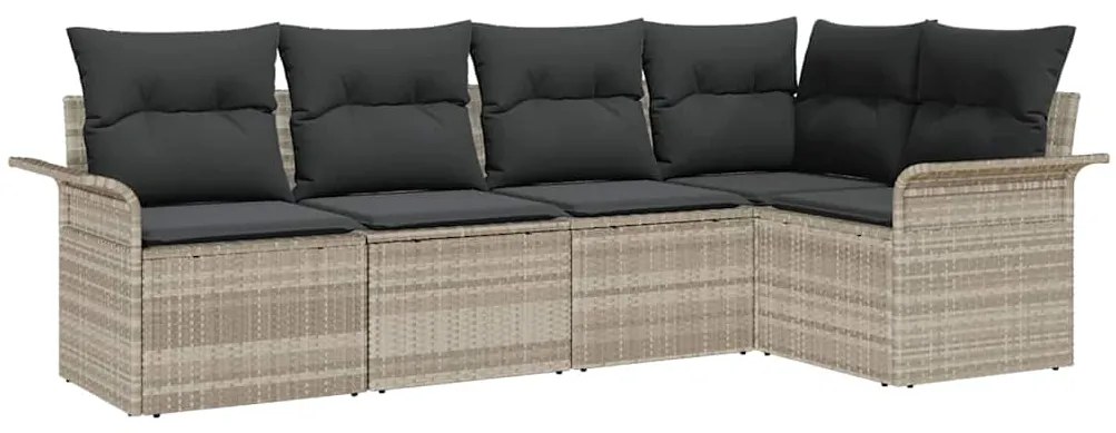vidaXL Σετ Καναπέ Κήπου 5 pcs 242.5 x 132.5 x 85 εκ. Πολυ ράταν