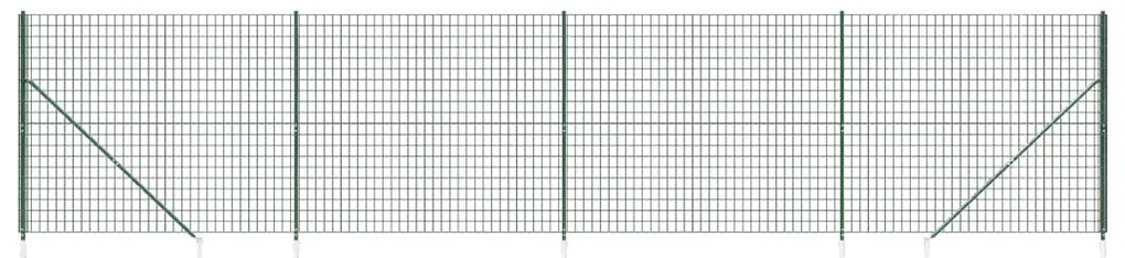 vidaXL Συρματόπλεγμα Περίφραξης Πράσινο 1,6 x 10 μ. με Καρφωτές Βάσεις