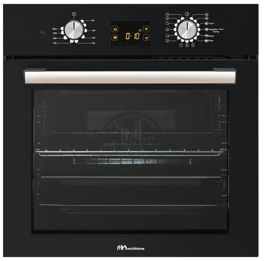 MULTIHOME ΕΝΤΟΙΧΙΖΟΜΕΝΟΣ ΦΟΥΡΝΟΣ ΗΛΕΚΤΡΙΚΟΣ MULTIHOME MH-6060 BLACK GLASS 930-002-6060
