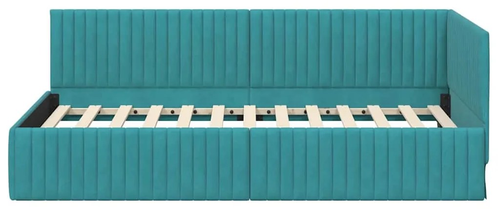 vidaXL Κρεβάτι Γωνίας με κεφαλάρι Τιρκουάζ 100 x 200 cm Βελούδο