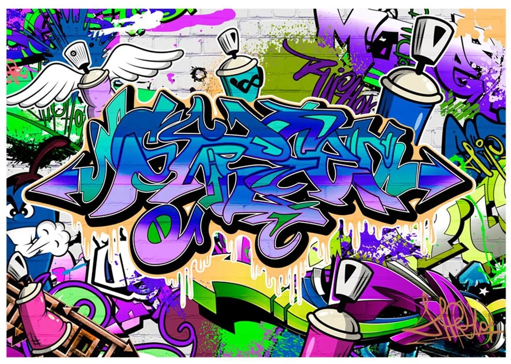 Φωτοταπετσαρία - Graffiti: violet theme 200x140