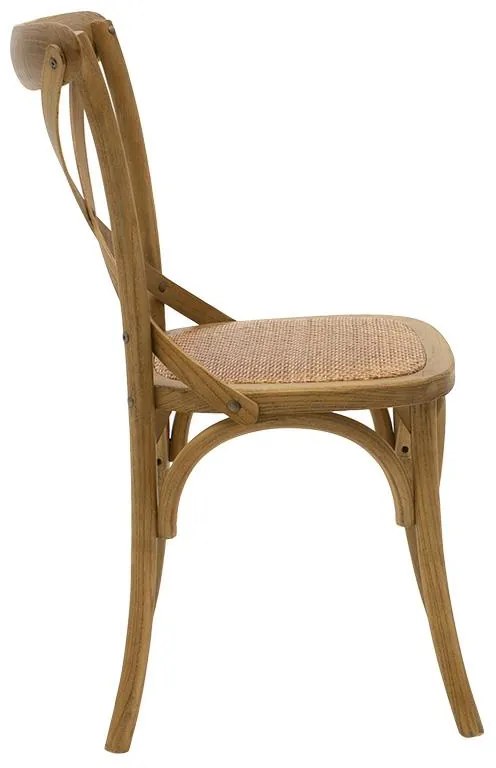 Καρέκλα Reid ξύλο καρυδί-έδρα καφέ rattan 45x55x87 εκ.