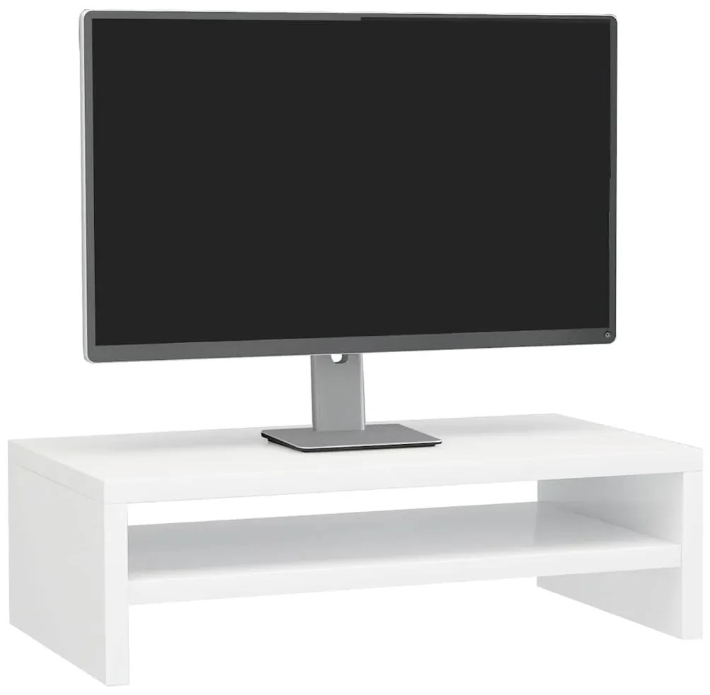 vidaXL Βάση Οθόνης Γυαλιστερό Λευκό 42 x 24 x 13 εκ. από Επεξ. Ξύλο