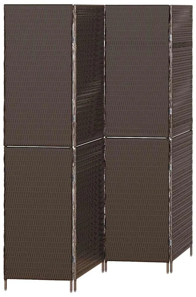 vidaXL Διαχωριστικό Δωματίου Καφέ 195 x 180 εκ. συνθετικό ρατάν