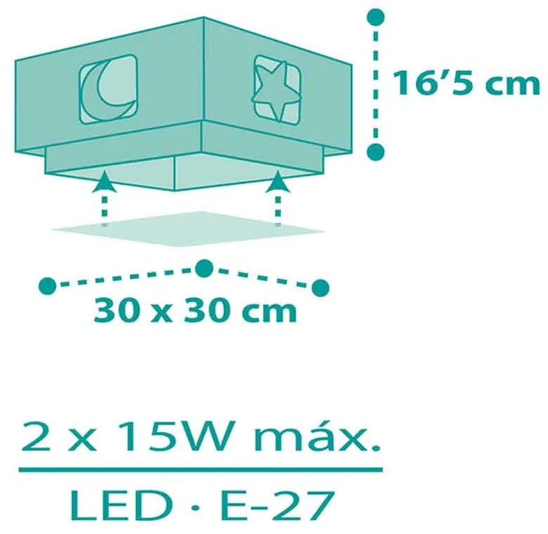 Moonlight Green πλαφονιέρα (63236H) - 63236H - 1.5W - 20W - 63236H