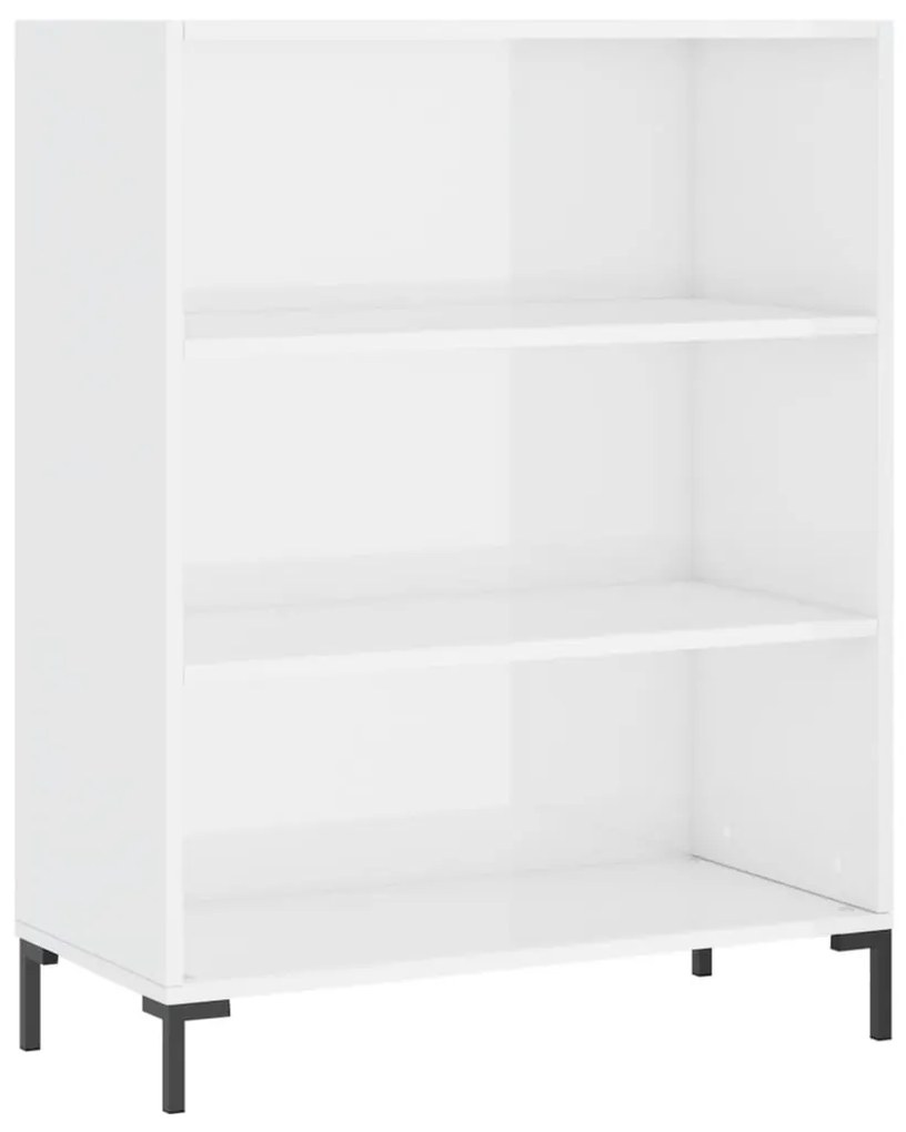 vidaXL Βιβλιοθήκη Γυαλιστερό Λευκό 69,5x32,5x90 εκ. Επεξεργασμένο Ξύλο