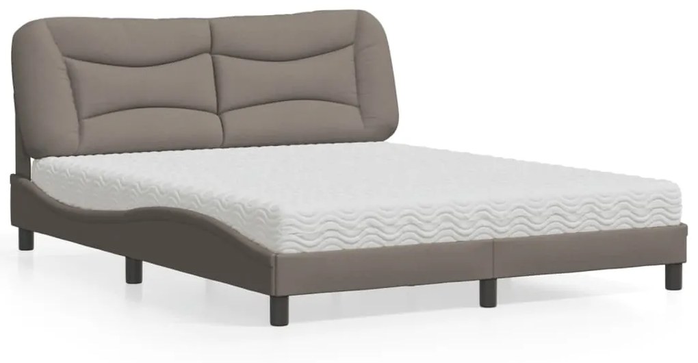 Κρεβάτι Taupe 160x200 εκ. Υφασμάτινο