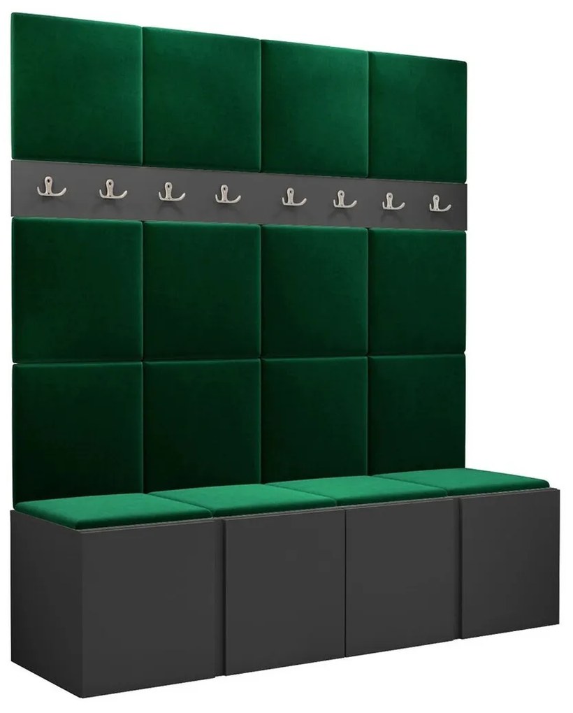 Σετ διαδρόμου Hartford 268, 186x168x46cm, 27 kg, Γραφίτης, Πλαστικοποιημένη μοριοσανίδα, Ταπισερί, Εντοιχισμένη, Τοίχου | Epipla1.gr