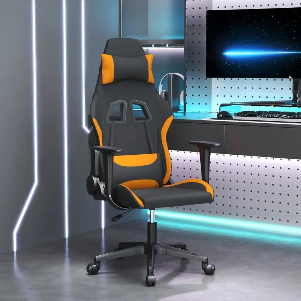 Καρέκλα Μασάζ Gaming Μαύρη και Πορτοκαλί Υφασμάτινη