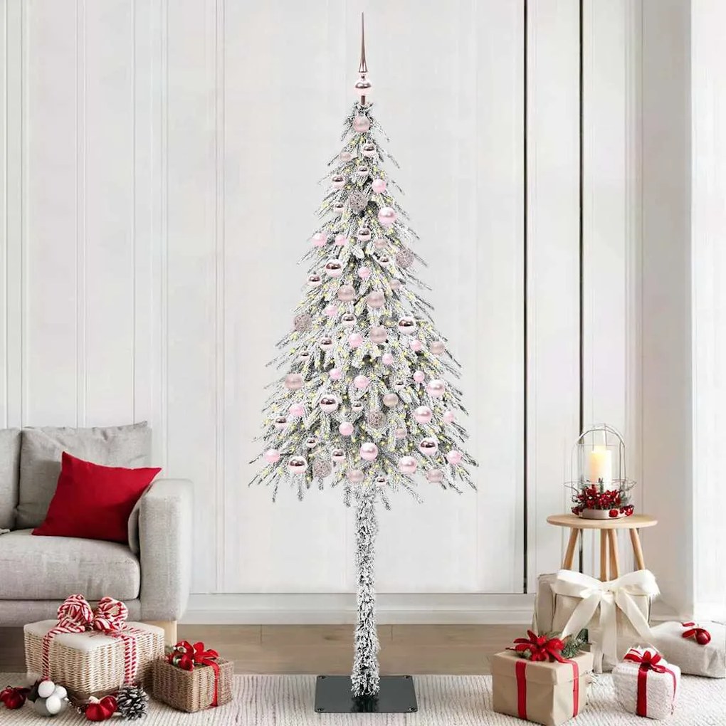 vidaXL Χριστουγεννιάτικο Δέντρο με 300 LED Λευκό 210 cm ΠΕ και Ατσάλι