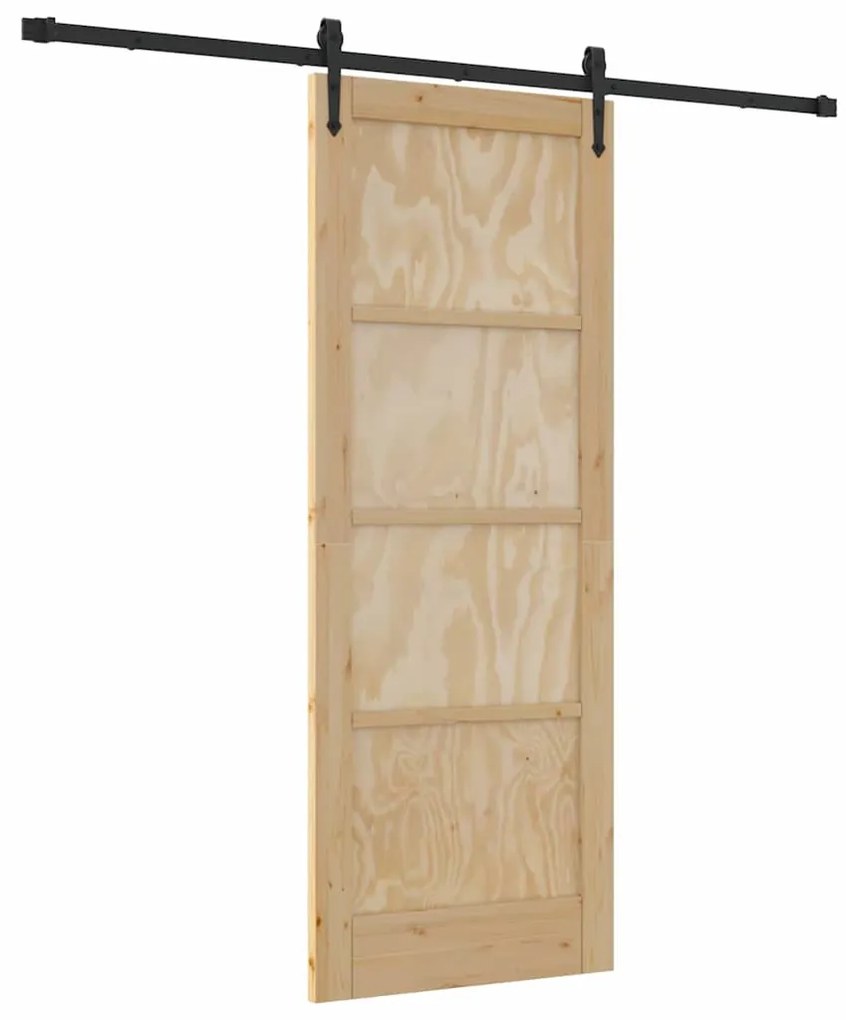 vidaXL Συρόμενη Πόρτα ORKDAL Καφέ 78 x 202 εκ. Μασίφ ξύλο πεύκου