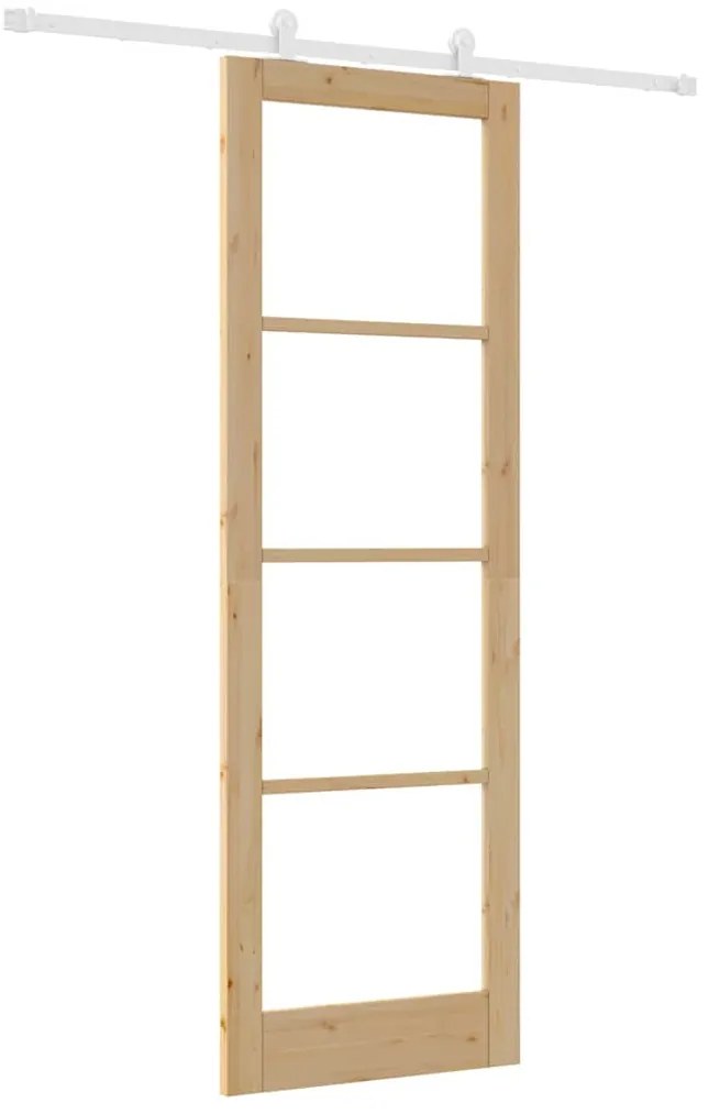 vidaXL Συρόμενη Πόρτα ORKDAL Καφέ 78 x 232 cm Ξύλο και μέταλλο