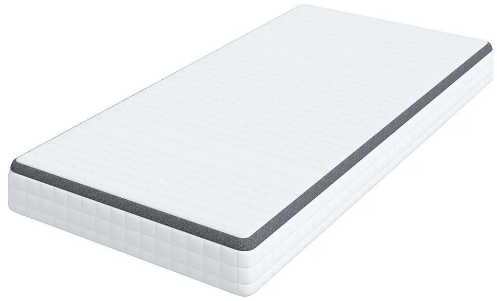 vidaXL Στρώματα Λευκό, Γκρι 90 x 200 cm Πλεκτό ύφασμα