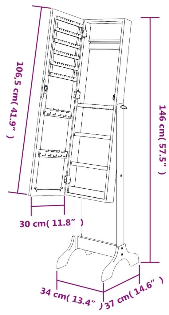 ΚΑΘΡΕΦΤΗΣ ΕΠΙΔΑΠΕΔΙΟΣ ΜΑΥΡΟΣ 34 X 37 X 146 ΕΚ. 351764