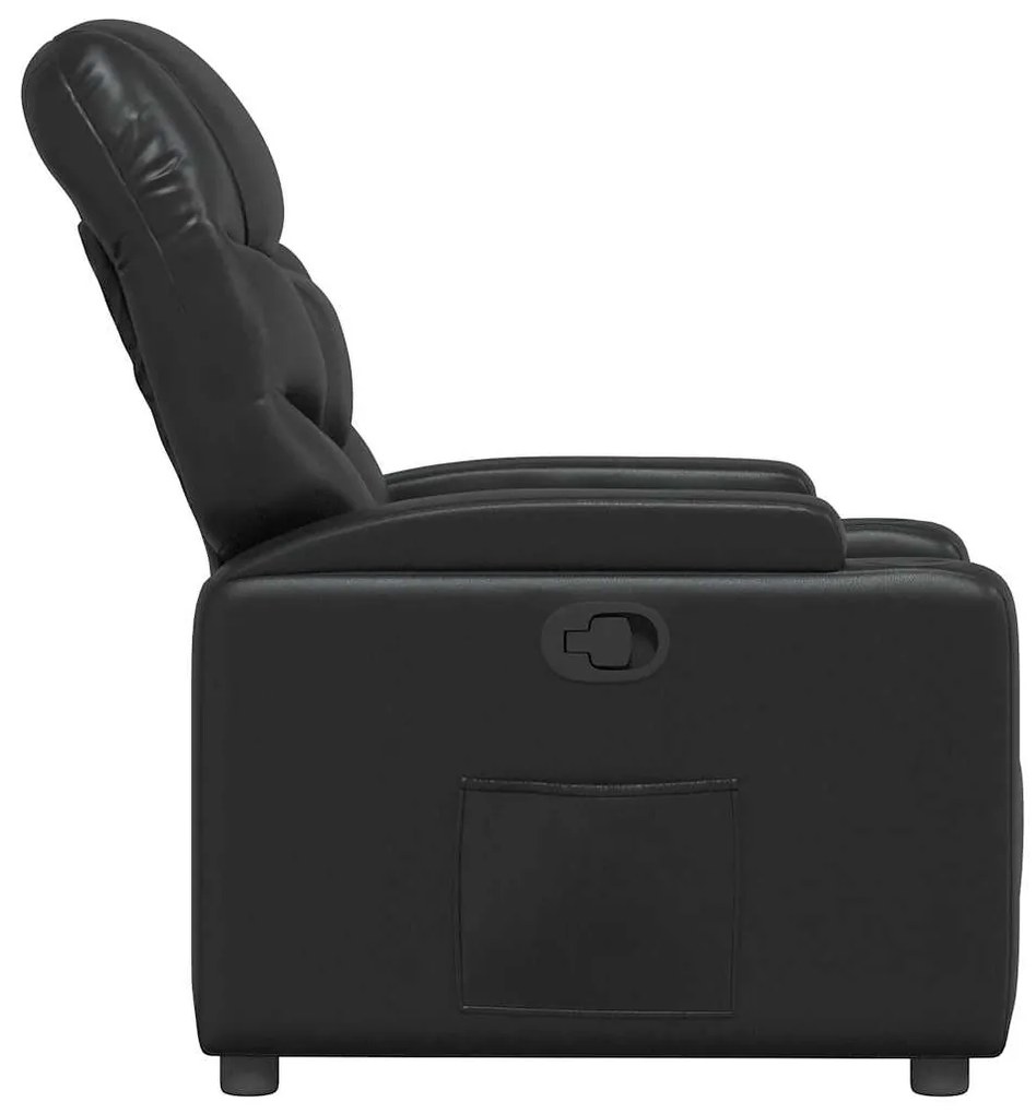 vidaXL Πολυθρόνα με Ανακλινόμενη Πόρτα Μαύρη από Συνθετικό Δέρμα