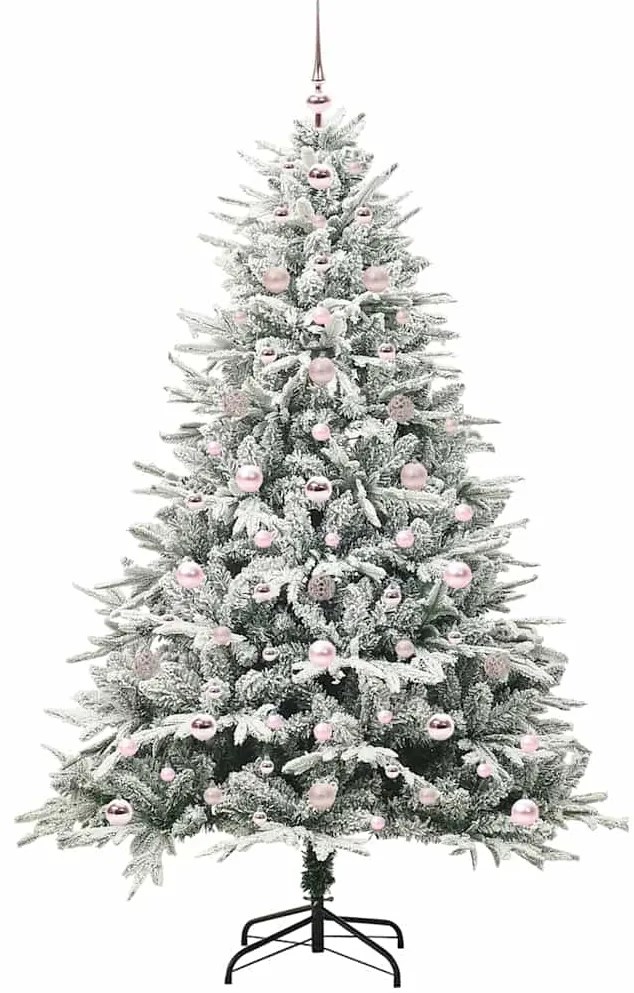 vidaXL Τεχνητό Χριστουγεννιάτικο Δέντρο με Φώτα και Σετ Μπάλες 180 cm