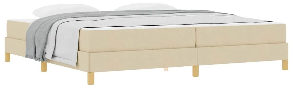 vidaXL Κρεβάτι με ελατήρια Κρέμα, Καφέ 200 x 200 cm