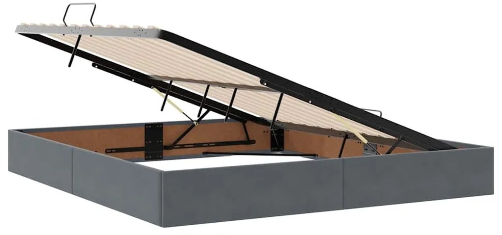 vidaXL Κρεβάτι με αποθηκευτικό χώρο και LED Σκούρο Γκρι 180 x 200 cm