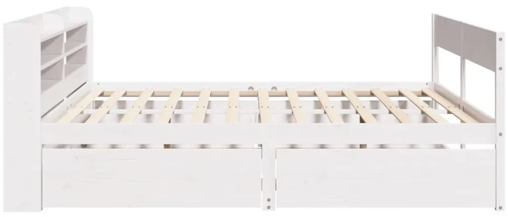 vidaXL Σκελετός Κρεβ. Χωρίς Στρώμα Λευκό 135x190 εκ Μασίφ Πεύκο