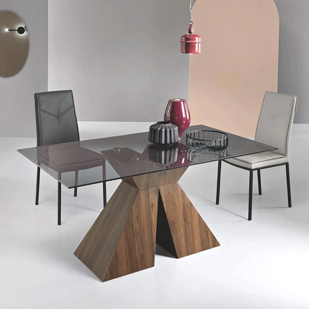 Τραπέζι Zefiro ZEFIRO/TEAK-FM 160x90x76cm Teak-Smoke Ikone Casa