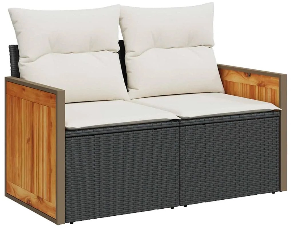 vidaXL Σετ Καναπέ Κήπου 13 pcs Μαύρο, Κρέμα 80 x 80 x 71 cm