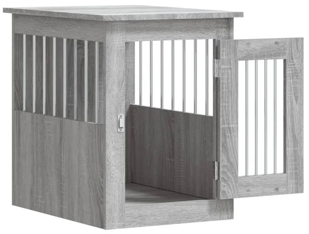 vidaXL Κλουβί Σκύλου Γκρι Sonoma 45x62x59 εκ. από Επεξεργ. Ξύλο