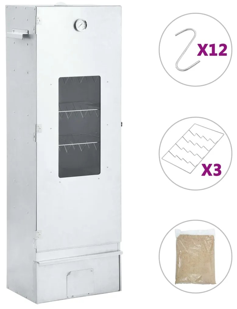 vidaXL Φούρνος Καπνίσματος 44,5 x 29 x 124 εκ. με Πριονίδι 1 κ.