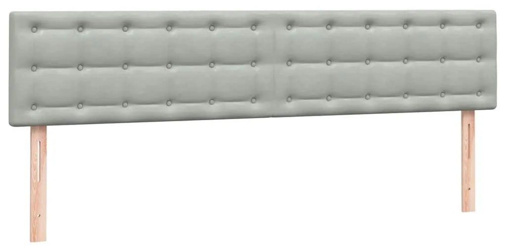 Box Spring κρεβάτι με στρώματα ανοιχτό γκρι 200x220cm Βελούδινο - Γκρι