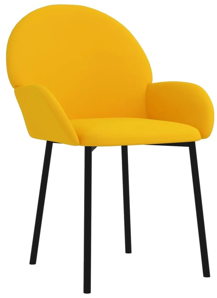 vidaXL Καρέκλες Τραπεζαρίας 2 τεμ. Κίτρινες Βελούδινες