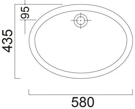 Νιπτήρας Serel Oval III-58 x 43.5 εκ.