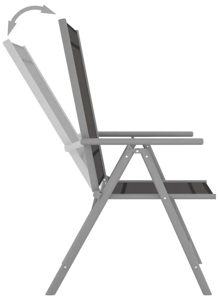 vidaXL Σετ Τραπεζαρίας Κήπου 7 Τεμαχίων Ασημί / Μαύρο από Αλουμίνιο