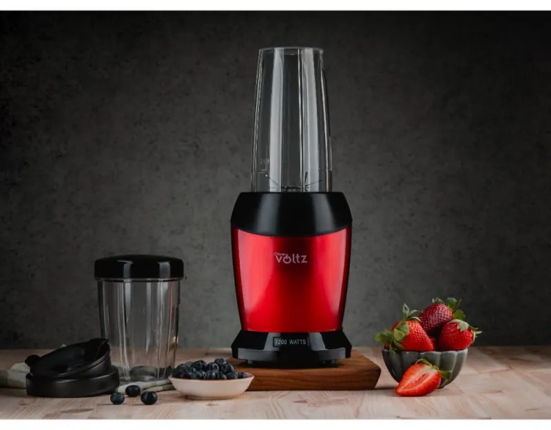 Nutri Blender Oliver Voltz OV51162DR, 1200 W, 2 φλιτζάνια, BPA Free, 1L/800 ml, θρυμματισμός πάγου, κόκκινο