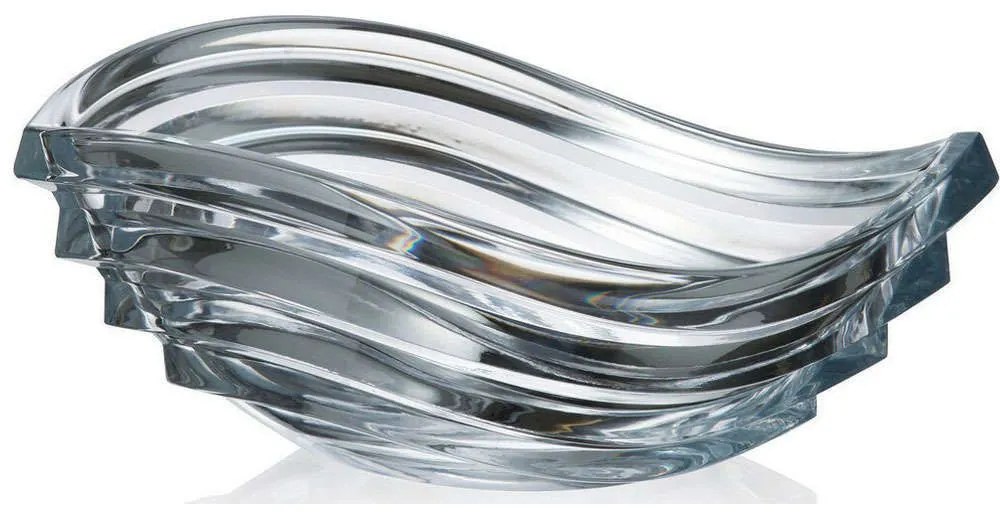 Διακοσμητικό Μπωλ Wave CTB03500401 30,5x22x11cm Κρυστάλλινο Clear Βοημίας Crystal