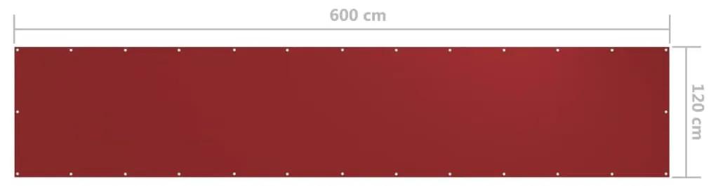 Διαχωριστικό Βεράντας Κόκκινο 120 x 600 εκ. Ύφασμα Oxford - Κόκκινο