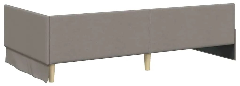 vidaXL Κρεβάτι Γωνίας Taupe 90 x 200 cm Ύφασμα και Έργο ξύλου