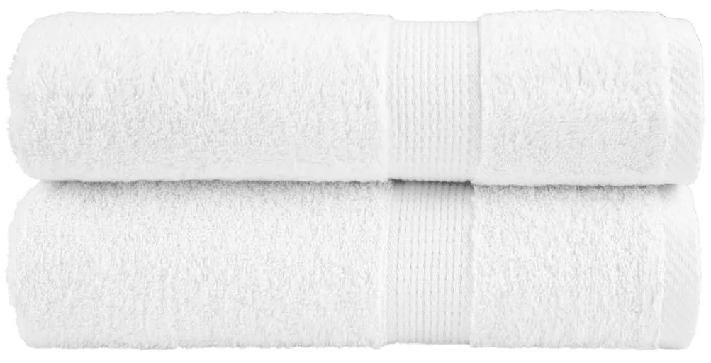 Πετσέτες Μπάνιου Premium SOLUND 2 Τεμ Λευκές 100x150εκ 600γρ/μ² 137132