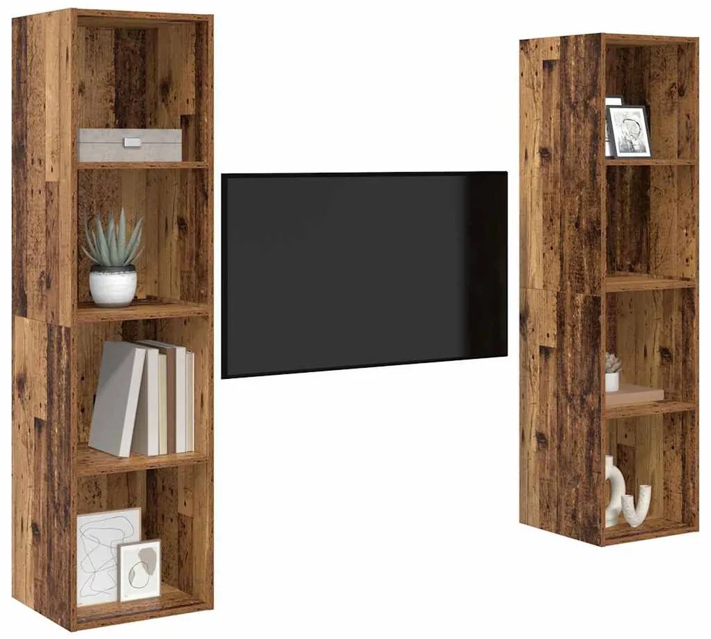 vidaXL Ντουλάπι TV 2 pcs Καφέ 37 x 37 x 142.5 εκ Επεξεργασμένο ξύλο