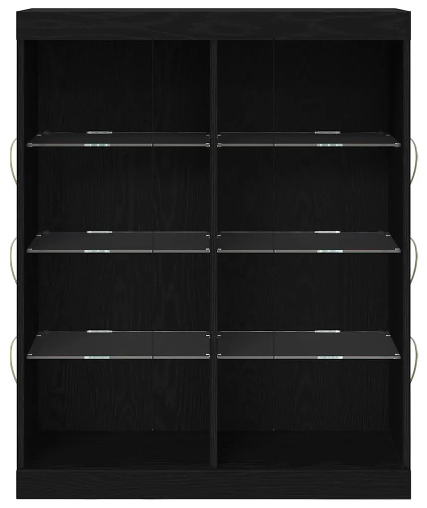 vidaXL Κονσόλα με LED Φώτα Μαύρο Δρυς 41x37x100 εκ